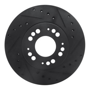 Dodge STEALTH Brake Rotor (1) - Front Right - R1 Concepts - Drilled & Slotted - Black - `91-`04